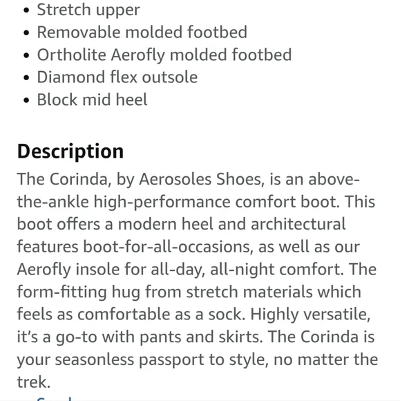 🆕️ AEROSOLES Corinda Heeled Boots Black Stretch Faux Leather - Picture 7 of 8